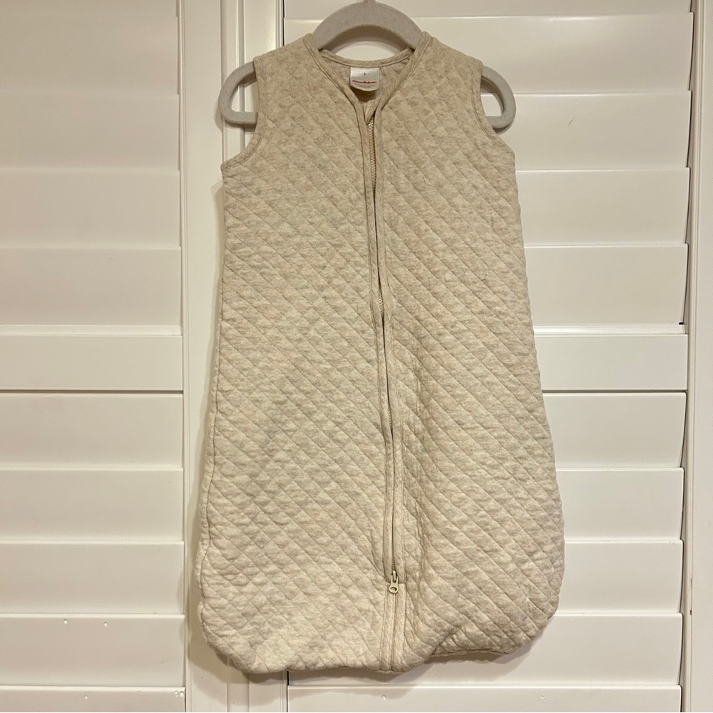 Hanna Andersson Quilted Sleep Sack Sleeveless Cream Oatmeal Size Small